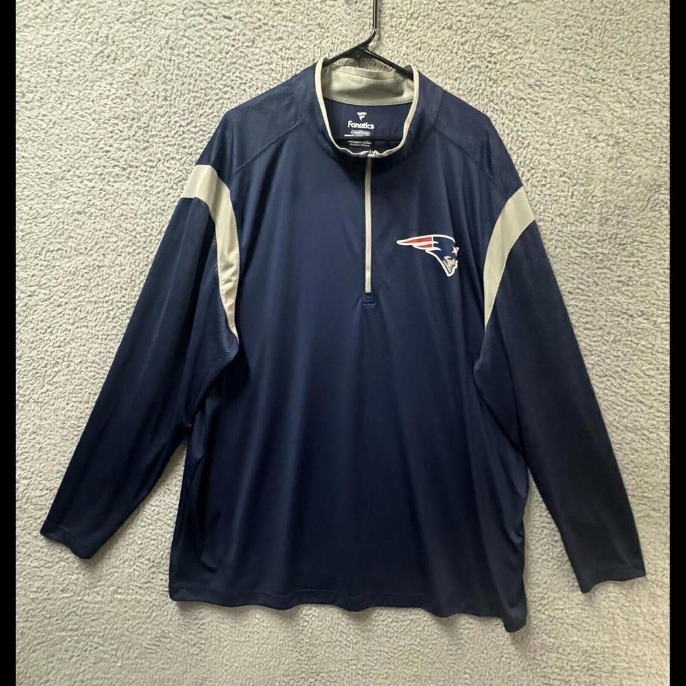 New England Patriots Jersey 3X Big Blue 1/4 Zip Long Sleeve Shirt NFL
